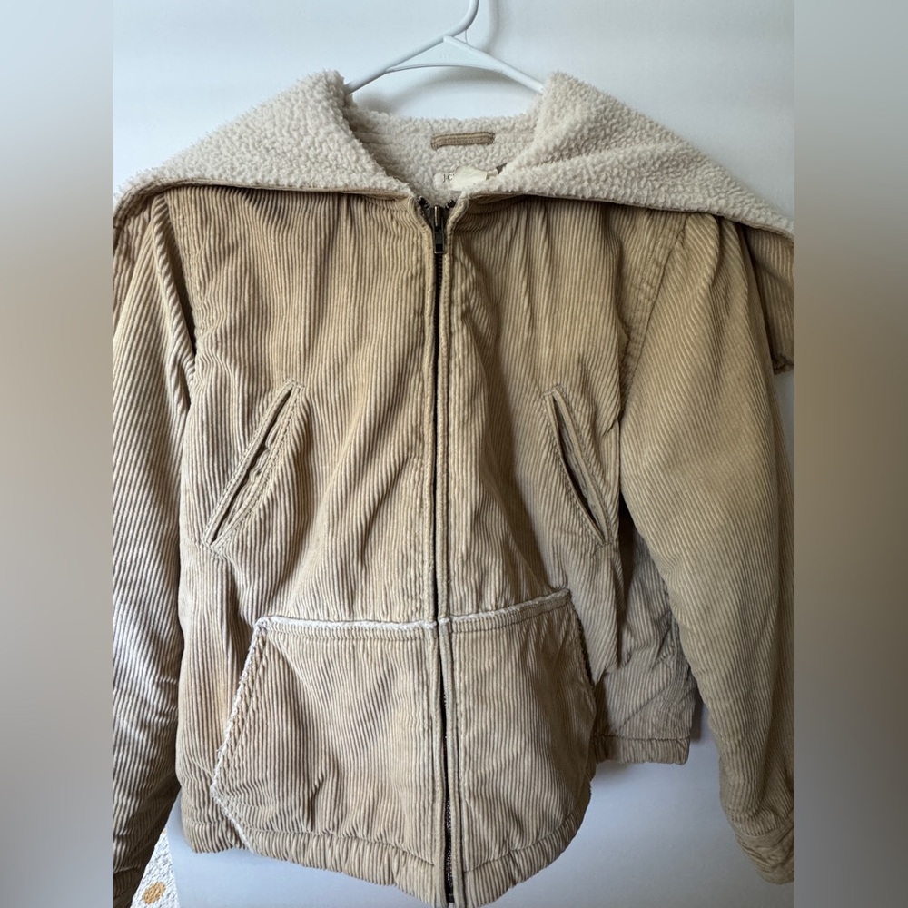 Vintage J. Crew Tan Corduroy Jacket with Sherpa Lining